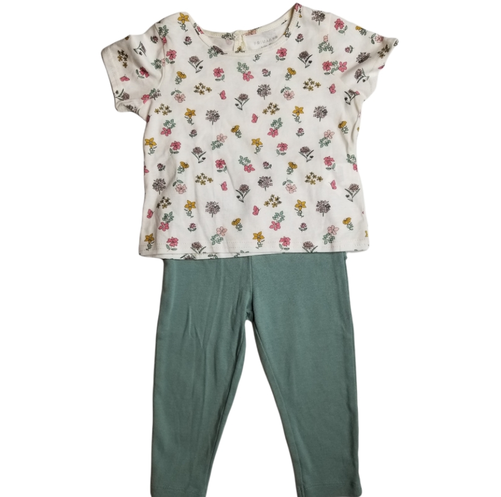 Primark Floral Top & Matching Bottoms 9-12 Months